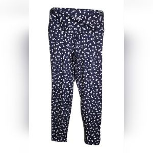 Evolution & Creation Leggins Women's Size S Blue White Print Athletic Wear Yoga